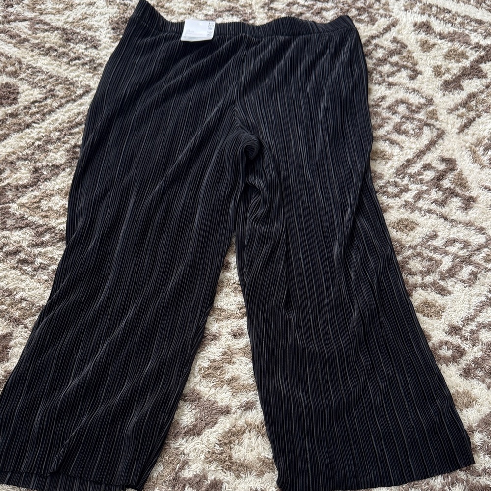 Nine West Black High-Rise Wide Leg Pants